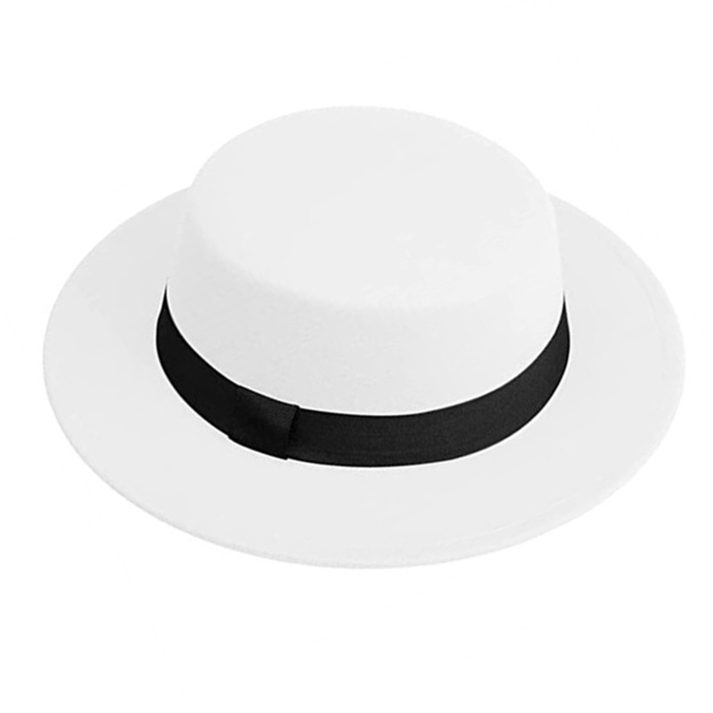 Fedora Hat Wool - Nam Nữ Trắng Nón Fedora Đầu